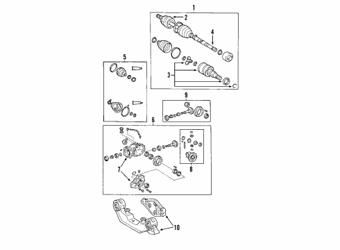 2005 Pontiac Vibe Rear Axle Shafts & Joints, Differential, Drive Axles, Propeller Shaft Front & Rear Propeller Shaft Diagram for 88969052