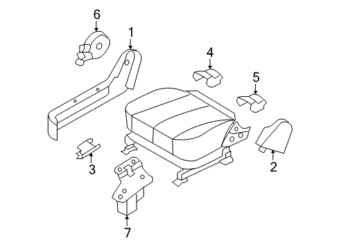 2006 Hyundai Sonata Tracks & Components Cover-Front Seat Mounting Rear Outer RH Diagram for 88566-3K100-QD