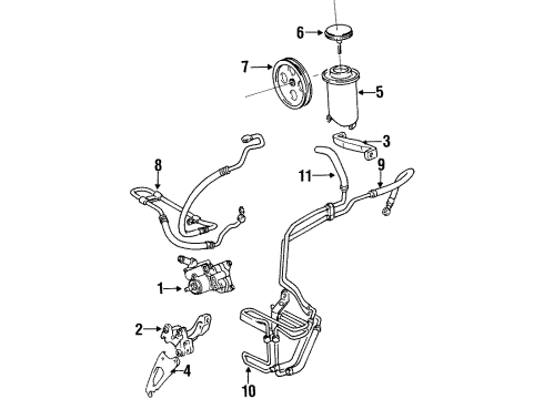 1998 Lexus SC300 P/S Pump & Hoses, Steering Gear & Linkage Power Steering Pressure Feed Hose Diagram for 44411-24110