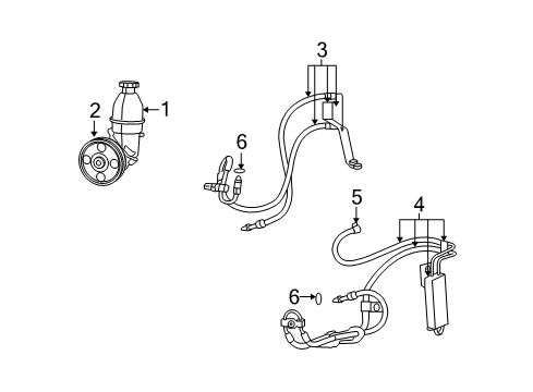 2009 Dodge Nitro P/S Pump & Hoses, Steering Gear & Linkage Pulley-Power Steering Pump Diagram for 53013861AA