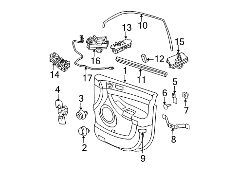 2007 Chrysler Pacifica Interior Trim - Front Door Switch-Power Seat Diagram for XH11XDVAE