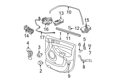 2004 Chrysler Pacifica Front Door Front Passenger Side Window Regulator Diagram for 4894270AC