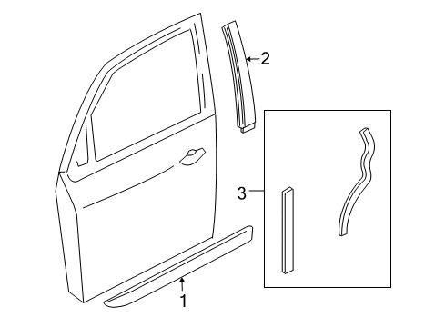 2000 Ford Focus Exterior Trim - Front Door Edge Guard Diagram for YS4Z-5420910-BA