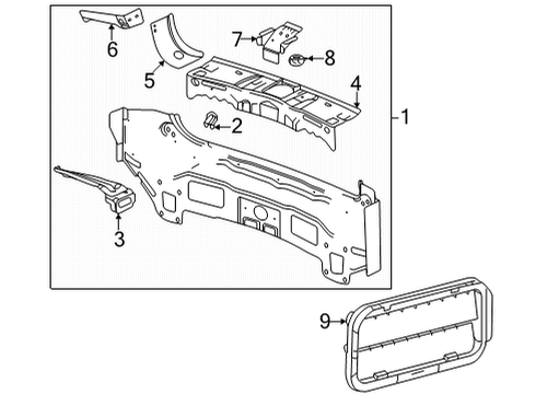 2022 Buick Envision Rear Body Reinforce Panel Diagram for 84648966