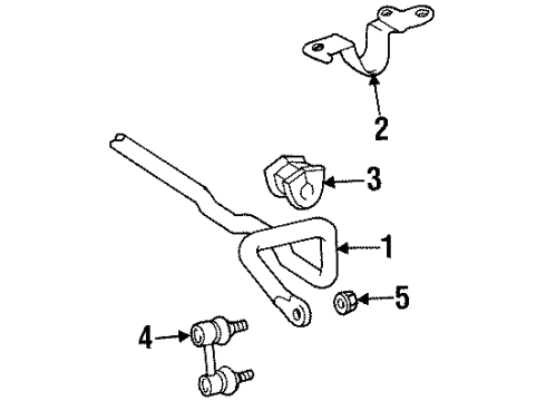 1999 Chevrolet Prizm Stabilizer Bar & Components - Front Clamp, Front Stabilizer Shaft Insulator Diagram for 94857918