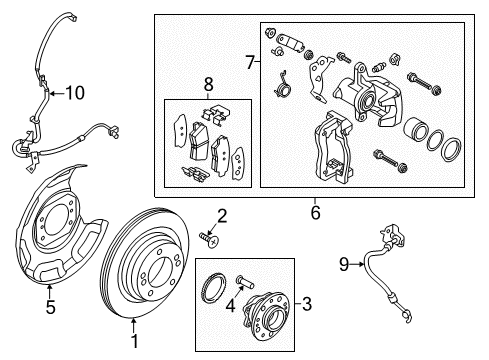 2014 Kia Forte Brake Components Rear Wheel Hose Right Diagram for 58738A7300