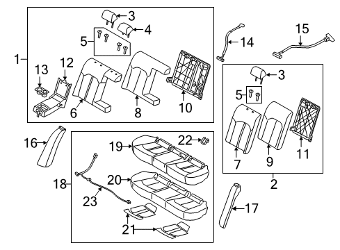 2017 Hyundai Sonata Rear Seat Components Pad Assembly-Rear Seat Cushion Diagram for 89150-E6000