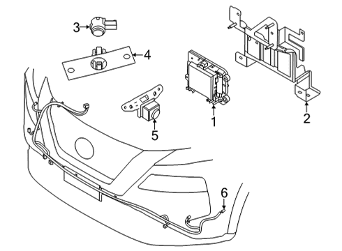 2021 Nissan Rogue Electrical Components - Front Bumper SENSOR ASSY DISTANCE Diagram for 28438-3717R