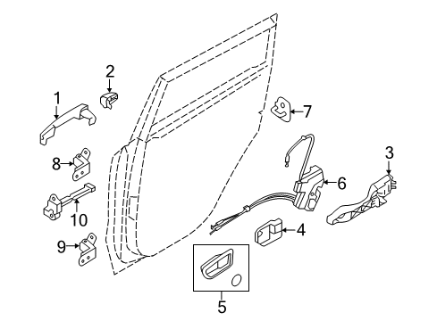 2012 Kia Soul Rear Door Door Inside Handle Assembly, Left Diagram for 826102K200AU5