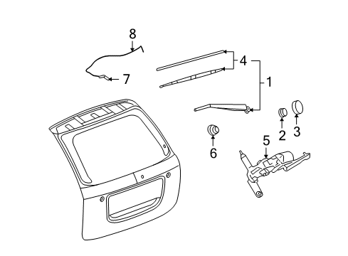 2007 Pontiac Torrent Wiper & Washer Components Hose-Windshield Washer Nozzle Hose Connect Diagram for 15270532