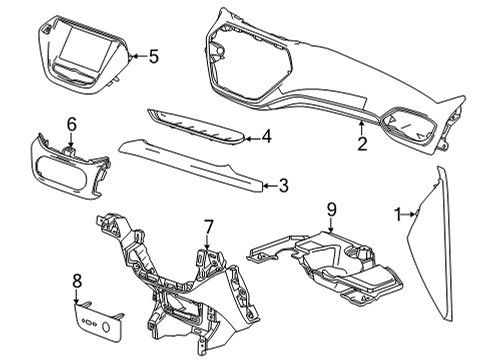 2021 Chevrolet Trailblazer Cluster & Switches, Instrument Panel Accessory Bezel Diagram for 42620965