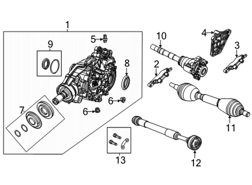 2021 Jeep Grand Cherokee L Front Axle & Carrier AXLE HALF Diagram for 68380006AB