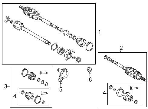 2018 Toyota Camry Drive Axles - Front Axle Assembly Diagram for 43410-33350