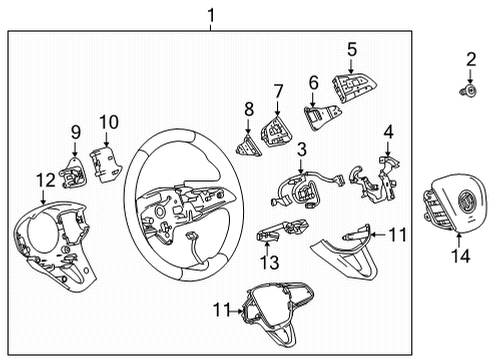 2021 Buick Envision Steering Column & Wheel, Steering Gear & Linkage Cruise Switch Diagram for 13533520