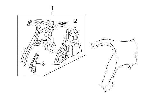 2008 Honda Civic Inner Structure - Quarter Panel Wheelhouse, L. RR. Diagram for 64730-SNA-A00ZZ