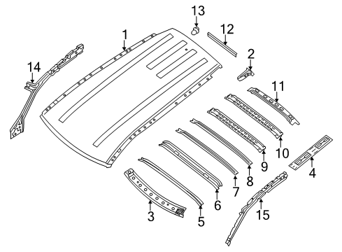 2018 Nissan Pathfinder Roof & Components Bow-Roof, 4TH Diagram for G3272-3KAMA