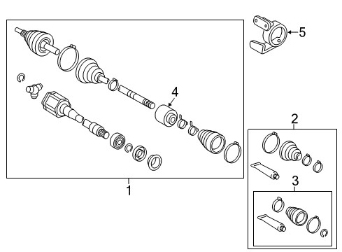 2012 Toyota Camry Drive Axles - Front Boot Kit, Front Drive Shaft Diagram for 04428-0W060