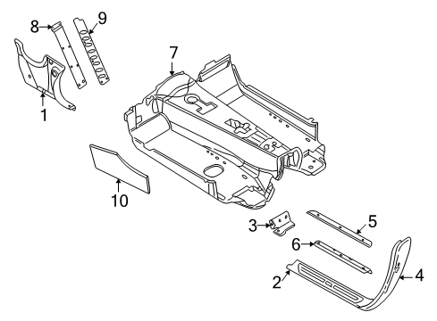 2002 BMW Z8 Interior Trim - Pillars, Rocker & Floor Holder, Cover, Entrance Left Diagram for 41217011633