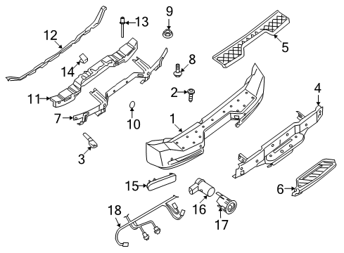 2009 Nissan Armada Rear Bumper Bumper Rubber Diagram for 90820-5Z000