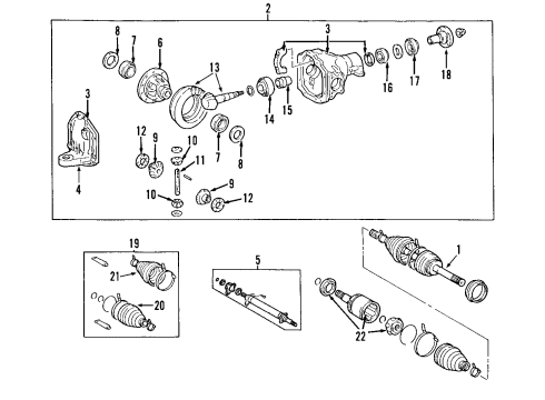 2004 Kia Sorento Front Axle, Axle Shafts & Joints, Differential, Drive Axles, Propeller Shaft Bearing Diagram for 0054027210