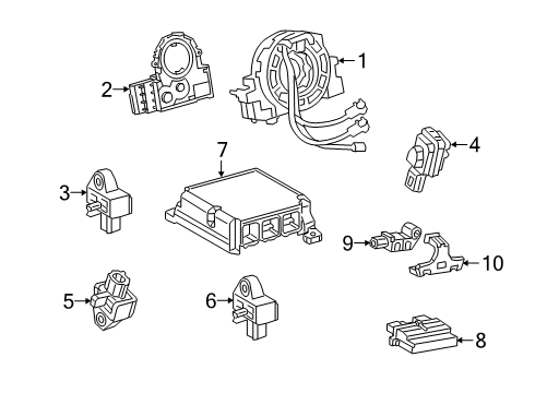 2020 Lexus ES350 Air Bag Components Sensor Assembly, Air Bag Diagram for 89170-06880