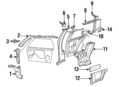 1991 Oldsmobile Cutlass Ciera Interior Trim MOLDING, Windshield Garnish Molding Diagram for 10116708