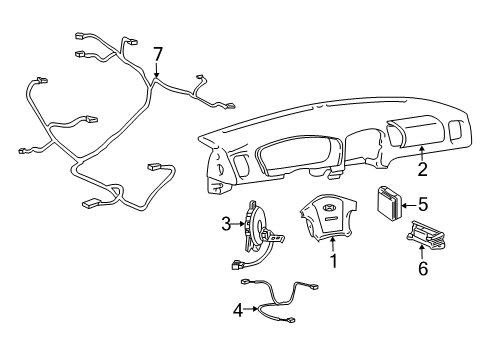 2001 Hyundai Sonata Air Bag Components Wiring Harness-Steering Diagram for 91110-38000