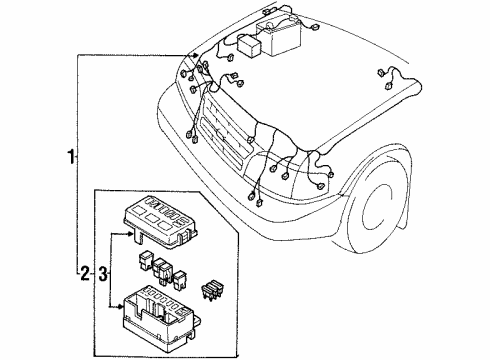 1999 Kia Sportage Electrical Components Main Fuse Block Assembly Diagram for 0K01566760D