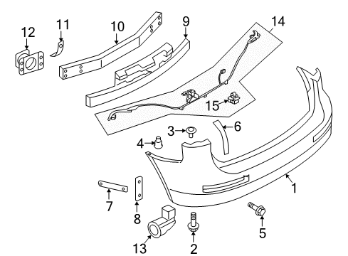 2009 Infiniti EX35 Parking Aid Sonar Sensor Assembly Diagram for 25994-1BA4A