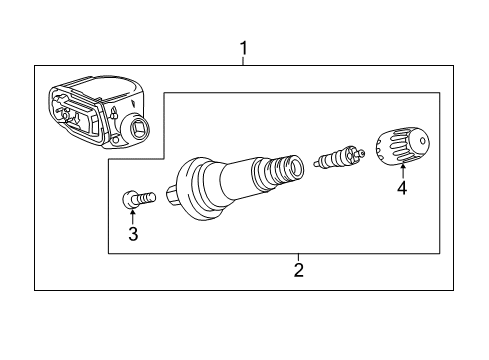 2018 Chevrolet Malibu Tire Pressure Monitoring Tire Pressure Monitor (XL8 - 433 MHz) Diagram for 19333061