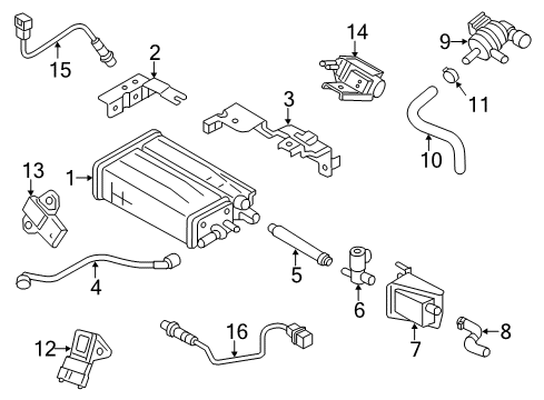 2014 Hyundai Veloster Powertrain Control Sensor Assembly-Oxygen Diagram for 39210-2B250