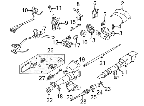 1997 GMC Sonoma Ignition Lock Column Asm, Steering Diagram for 26061557