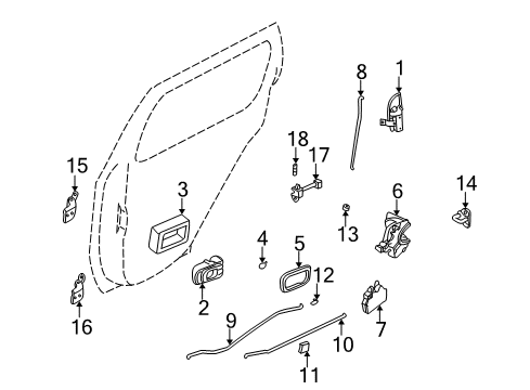 2000 Infiniti QX4 Rear Door Link-Check, Rear Door Diagram for 82430-5W90A