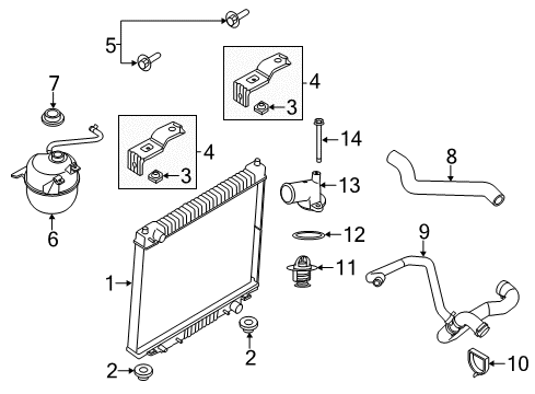 2011 Ford E-250 Radiator & Components Upper Hose Diagram for AC2Z-8260-A