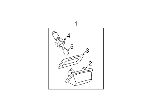 2005 Pontiac Vibe License Lamps Bulb, Rear License Plate Lamp Diagram for 88971492