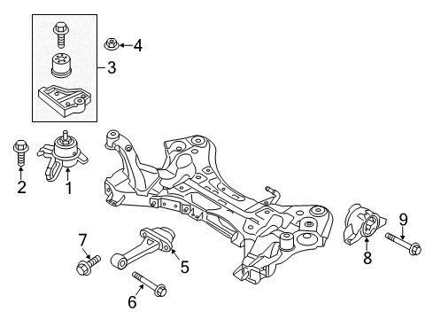 2014 Kia Cadenza Engine & Trans Mounting Engine Mounting Bracket Assembly Diagram for 21820-3V300