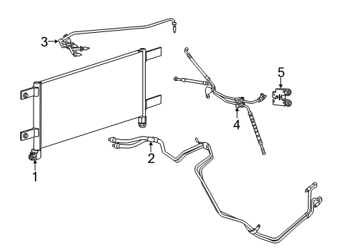 2014 Ram 2500 Trans Oil Cooler Tube-Oil Cooler Pressure And Ret Diagram for 68230432AC