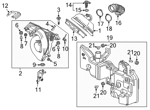 2018 Honda CR-V Powertrain Control Cover, Air Cleaner Diagram for 17210-5PH-A00