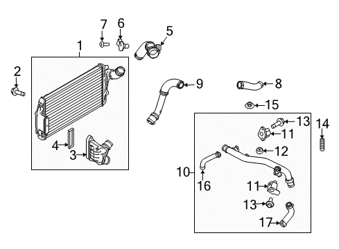 2015 Lincoln MKT Intercooler Center Duct Diagram for AA5Z-6C646-D