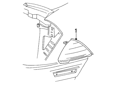 1994 Oldsmobile Achieva Side Marker Lamps Lamp Asm-Front Side Marker Diagram for 16519800