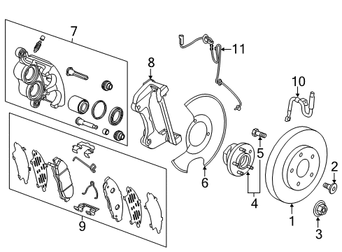 2020 GMC Acadia Brake Components Brake Hose Diagram for 84621217