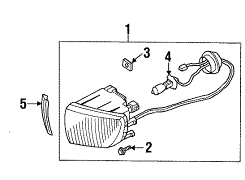 1999 Infiniti G20 Fog Lamps Lamp Assembly-Fog, LH Diagram for 26155-7J125