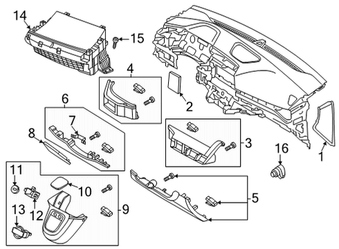 2022 Hyundai Ioniq 5 Cluster & Switches, Instrument Panel PANEL ASSY-LOWER CRASH PAD, LH Diagram for 84750-GI000-NNB