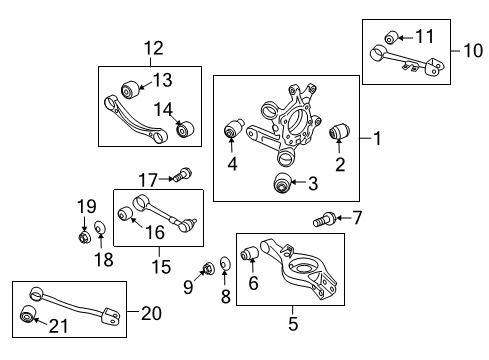 2014 Hyundai Genesis Coupe Rear Suspension Components, Lower Control Arm, Upper Control Arm, Stabilizer Bar Arm Assembly-Rear Assist Diagram for 55250-2M100