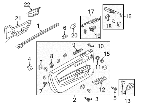 2017 Ford Mustang Power Seats Belt Weatherstrip Diagram for FR3Z-6321456-B