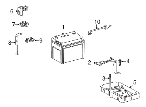 2008 Lexus GS450h Battery Clamp Sub-Assy, Battery Diagram for 74406-30020