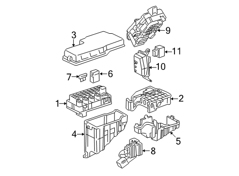 2005 Toyota Camry Electrical Components Cover, Relay Block, Lower Diagram for 82663-33060