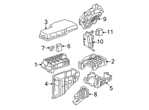2005 Toyota Camry Electrical Components Lower Cover Diagram for 82663-06030