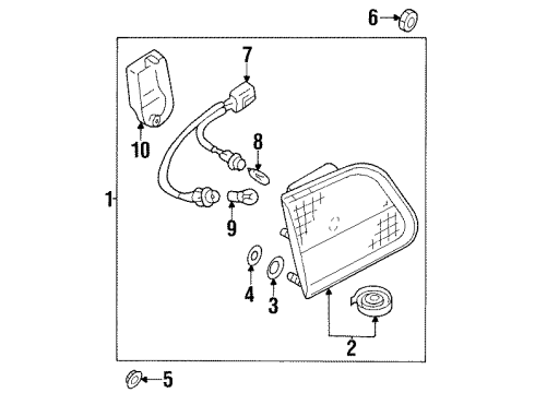 1998 Nissan Maxima Bulbs Body Assembly-Combination Lamp, RH Diagram for 26554-0L726