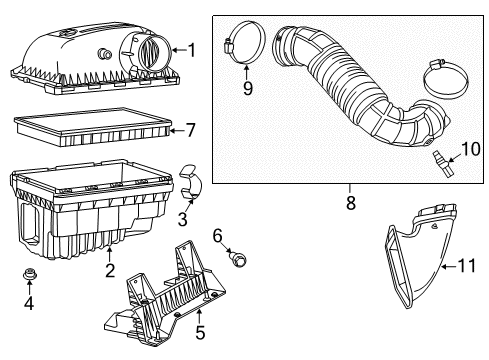 2016 Ram 2500 Powertrain Control Fuel Clean Air Duct Diagram for 68090732AA